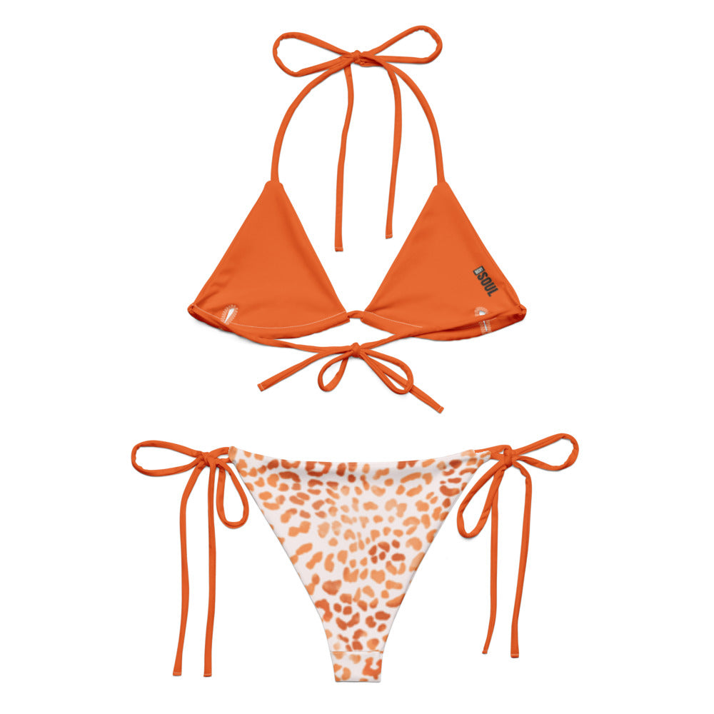 Bikini triángulo leopardo naranja