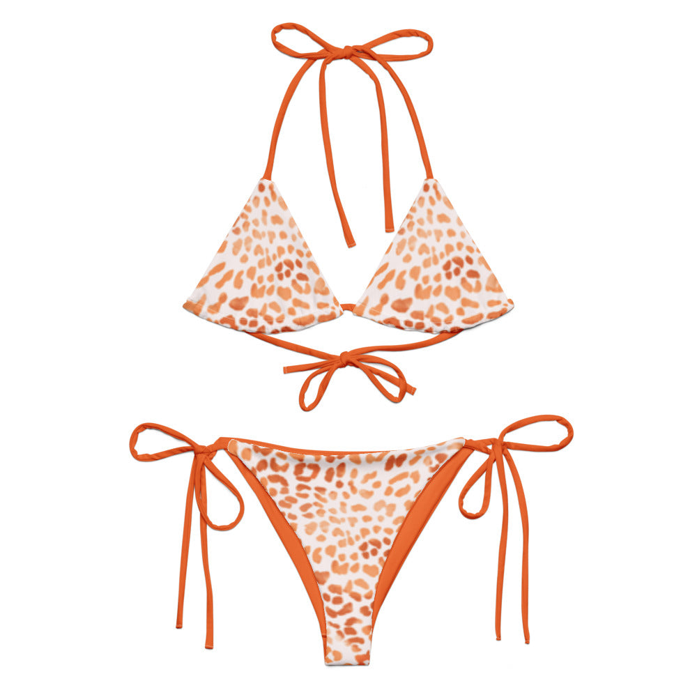 bikini leopardo naranja tela reciclada